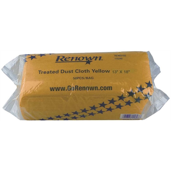 DUST CLOTH TREATED 13X18 IN. YELLOW, 50PK